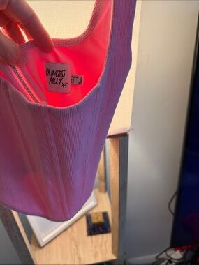 Princess Polly Neon Pink Ribbed Tank Crop